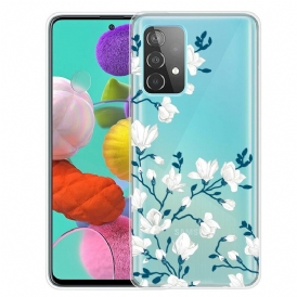 Skal För Samsung Galaxy A72 4G / 5G Vita Blommor