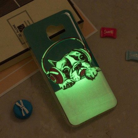 Skal För Samsung Galaxy J6 Fluorescerande Hund