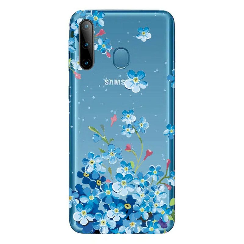 Skal För Samsung Galaxy M11 Blå Blommor