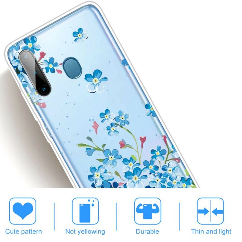Skal För Samsung Galaxy M11 Blå Blommor