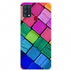 Skal För Samsung Galaxy M31 Färgade Kuber