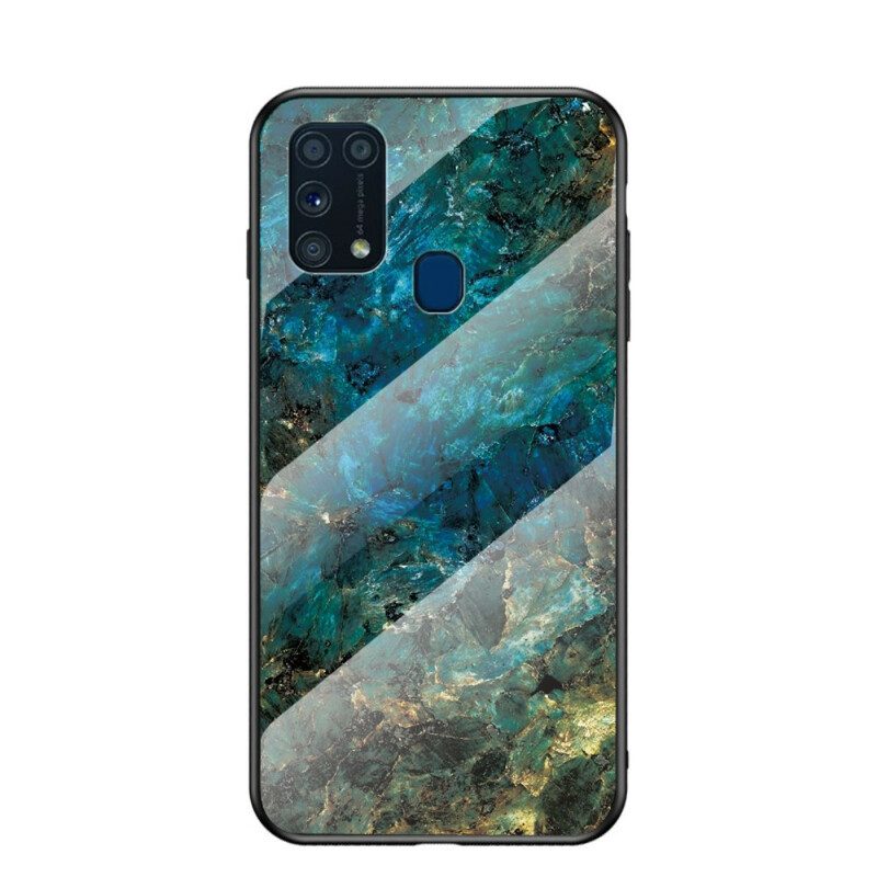 Skal För Samsung Galaxy M31 Premium Färg Härdat Glas