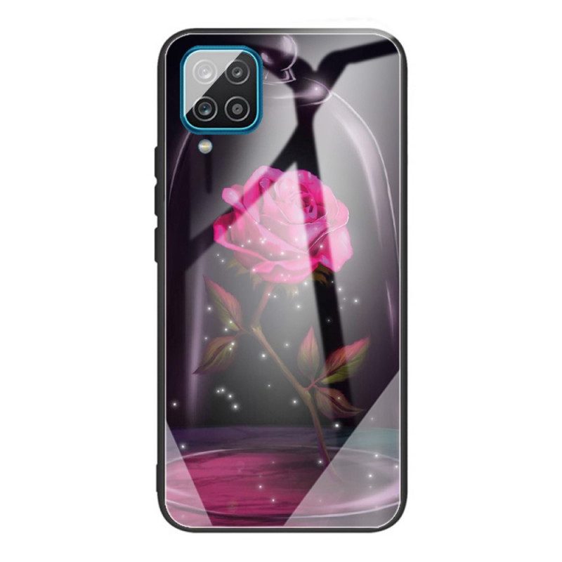 Skal För Samsung Galaxy M32 Magiskt Rosa Härdat Glas