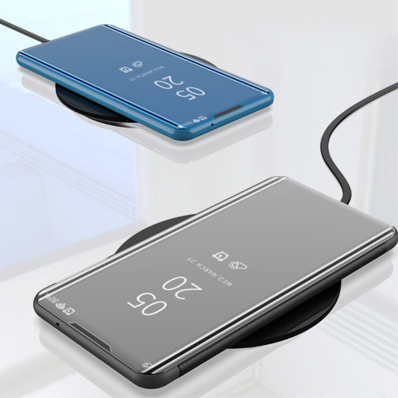 Skal För Samsung Galaxy M32 Spegel Och Konstläder