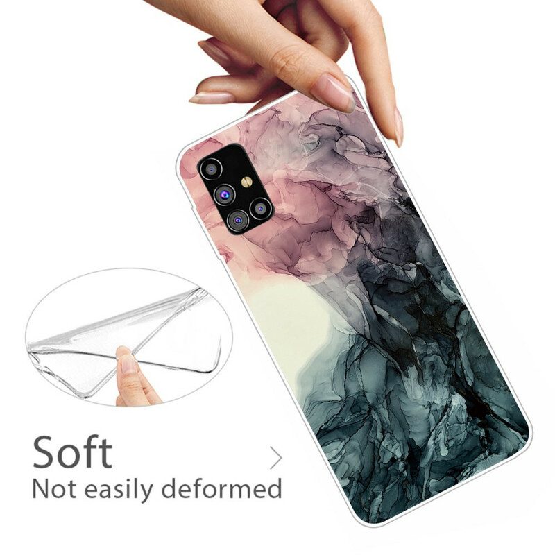 Skal För Samsung Galaxy M51 Färgad Marmor