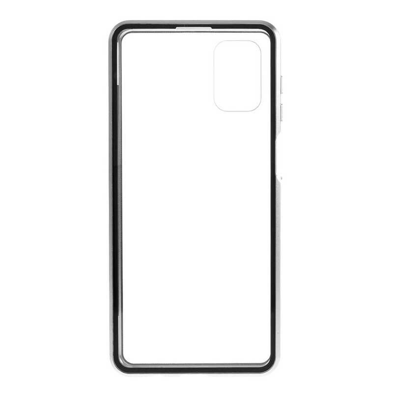 Skal För Samsung Galaxy M51 Metallkanter Och Härdat Glas