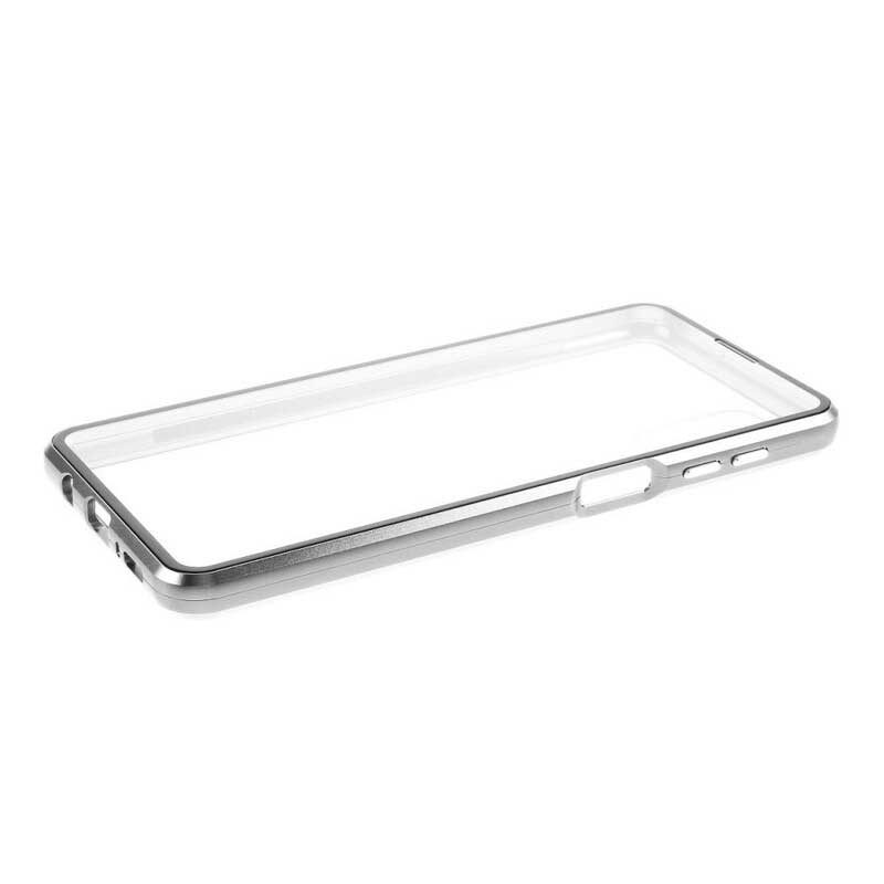 Skal För Samsung Galaxy M51 Metallkanter Och Härdat Glas