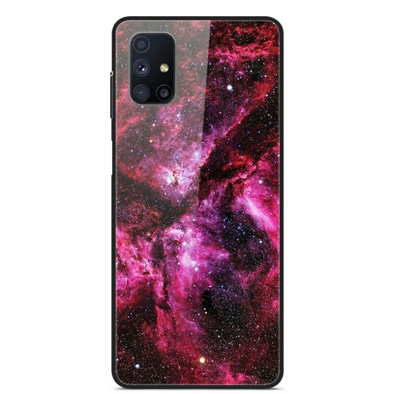 Skal För Samsung Galaxy M51 Rosa Härdat Glas