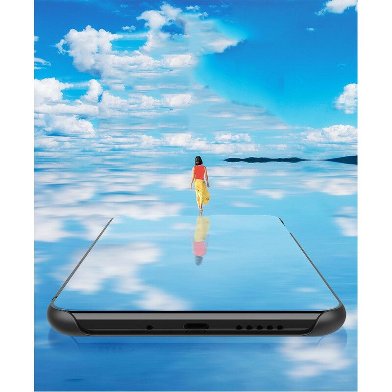 Skal För Samsung Galaxy M51 Spegel Och Konstläder