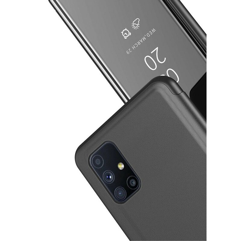 Skal För Samsung Galaxy M51 Spegel Och Konstläder
