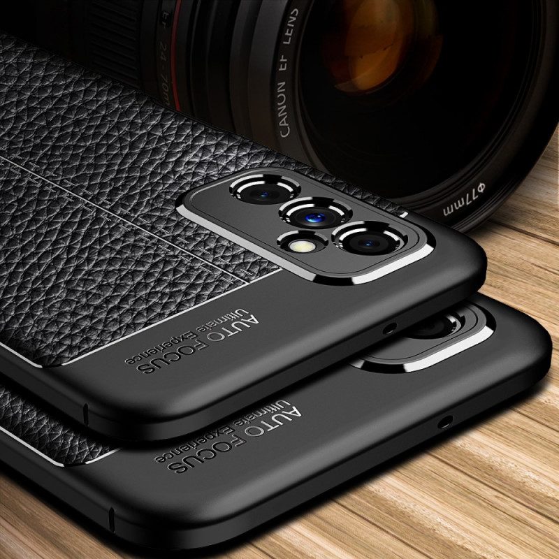Skal För Samsung Galaxy M52 5G Double Line Litchi Lädereffekt