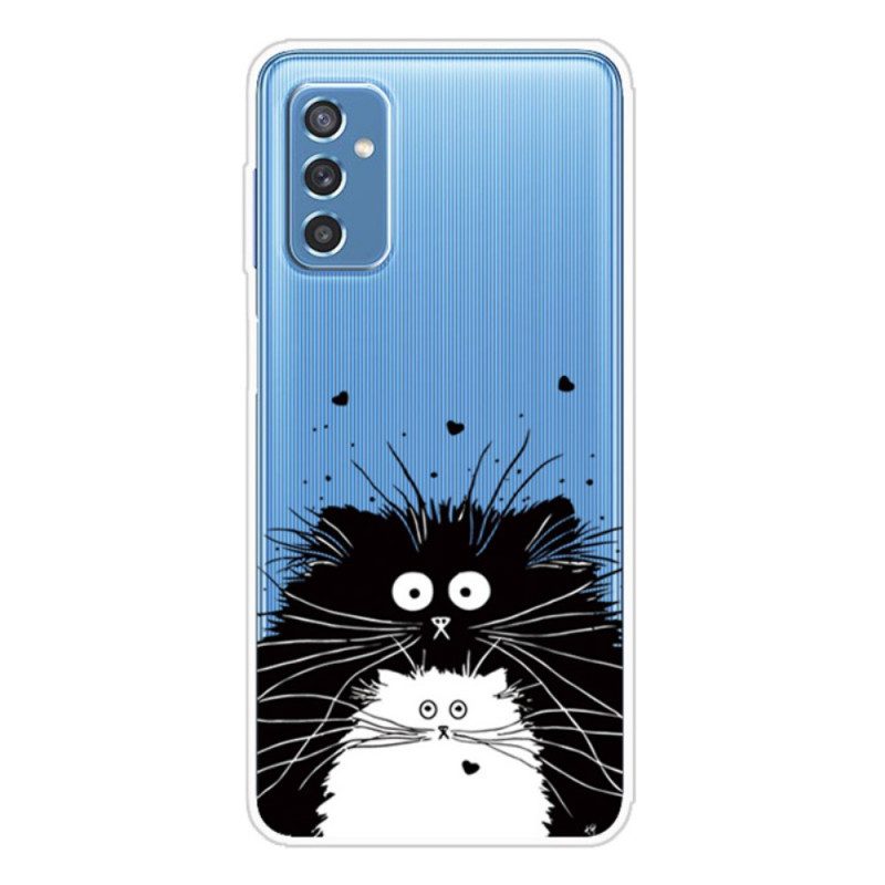 Skal För Samsung Galaxy M52 5G Svarta Och Vita Katter