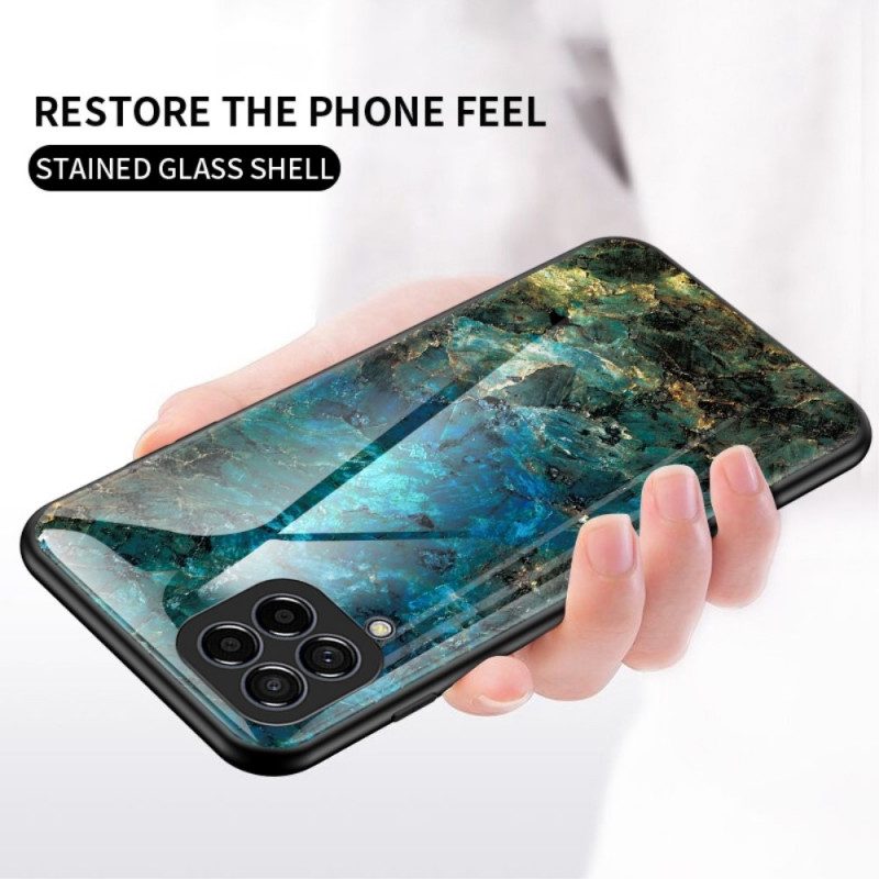 Skal För Samsung Galaxy M53 5G Marmor Härdat Glas