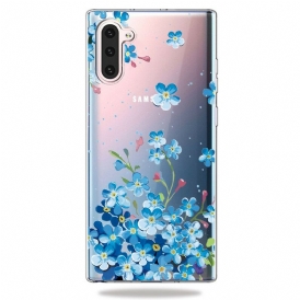Skal För Samsung Galaxy Note 10 Blå Blommor