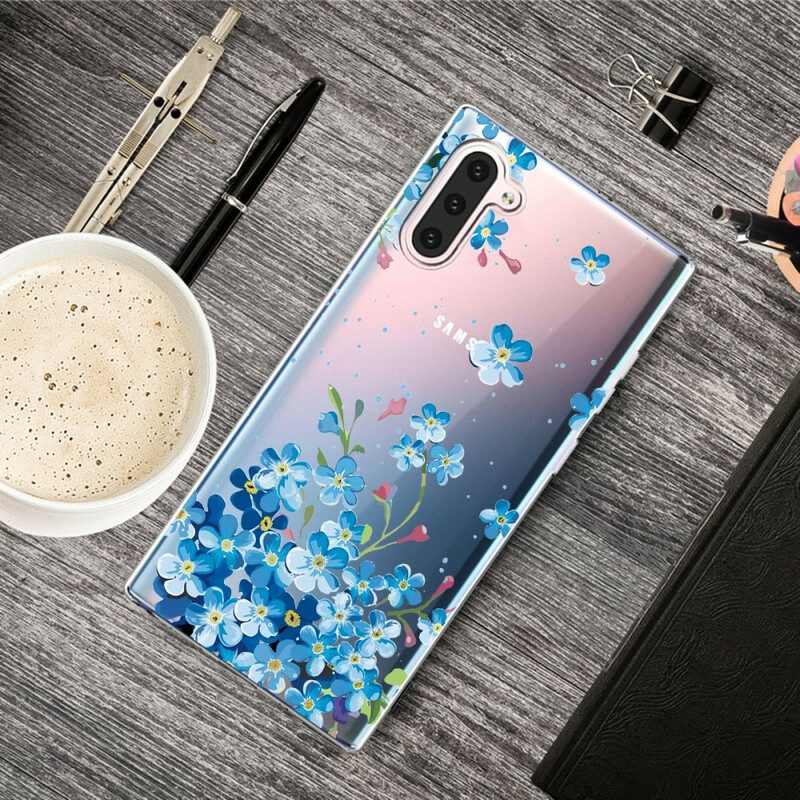 Skal För Samsung Galaxy Note 10 Blå Blommor