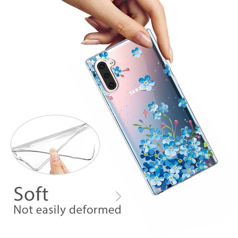 Skal För Samsung Galaxy Note 10 Blå Blommor