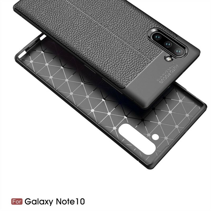 Skal För Samsung Galaxy Note 10 Double Line Litchi Lädereffekt