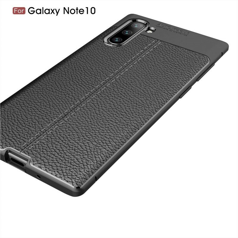 Skal För Samsung Galaxy Note 10 Double Line Litchi Lädereffekt