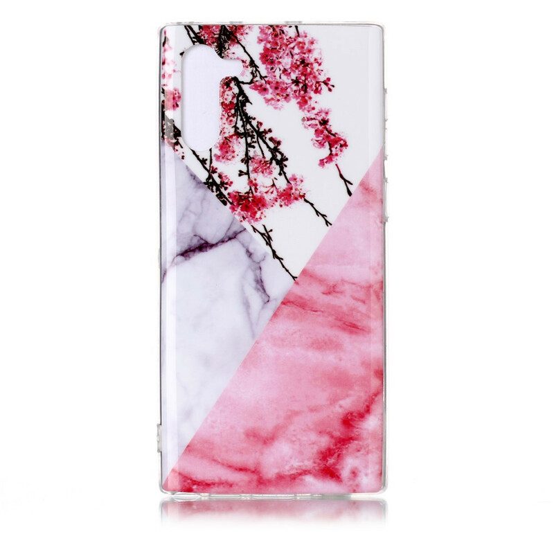Skal För Samsung Galaxy Note 10 Fantastisk Blommig Marmor