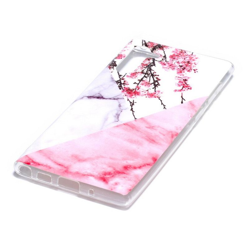 Skal För Samsung Galaxy Note 10 Fantastisk Blommig Marmor