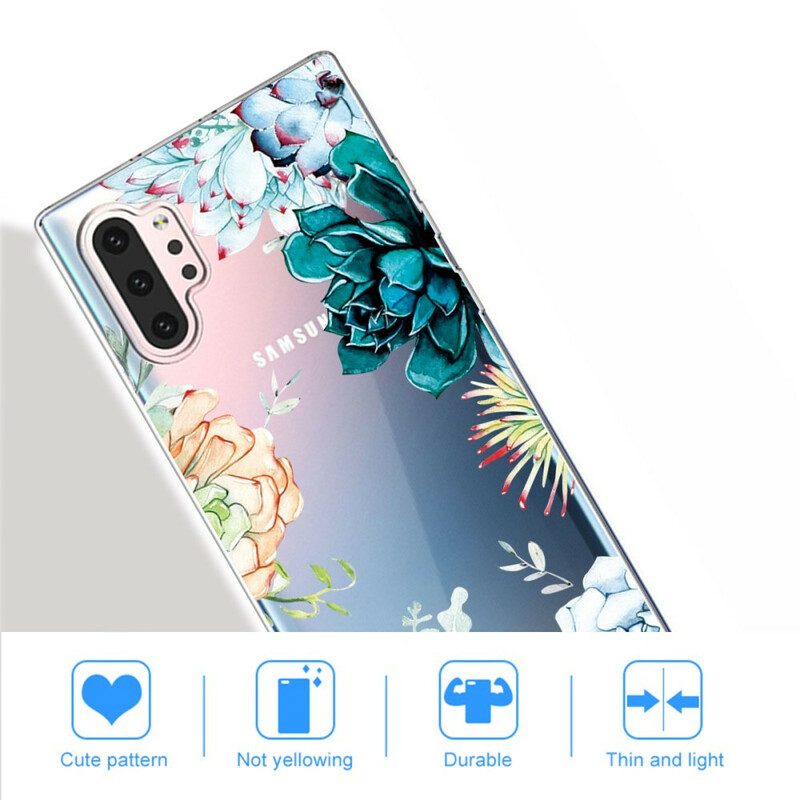 Skal För Samsung Galaxy Note 10 Plus Sömlösa Akvarellblommor
