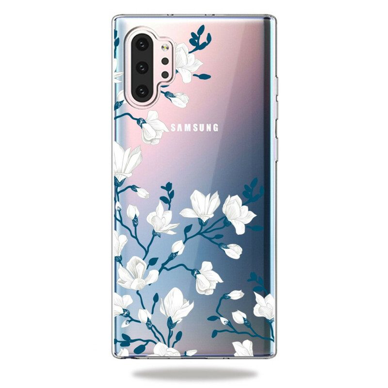Skal För Samsung Galaxy Note 10 Plus Vita Blommor