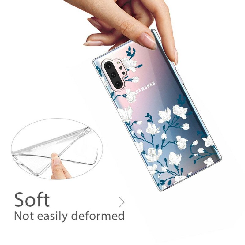 Skal För Samsung Galaxy Note 10 Plus Vita Blommor