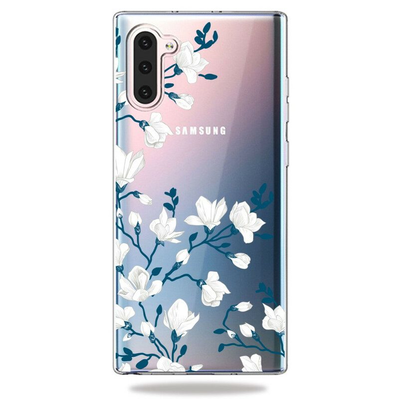 Skal För Samsung Galaxy Note 10 Vita Blommor