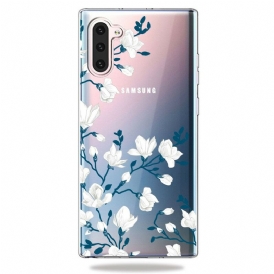 Skal För Samsung Galaxy Note 10 Vita Blommor