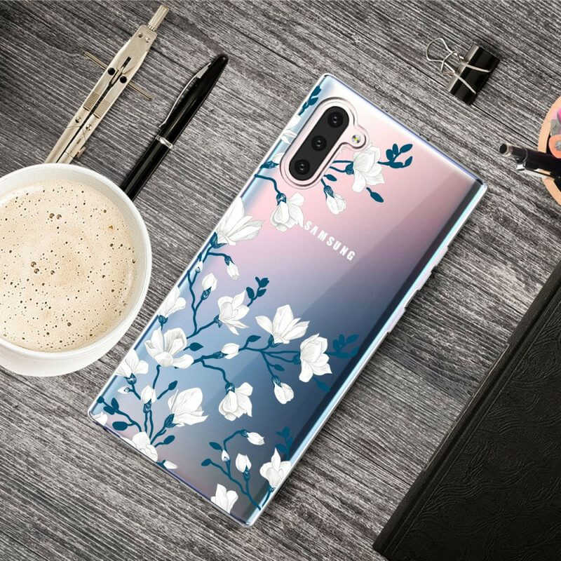 Skal För Samsung Galaxy Note 10 Vita Blommor