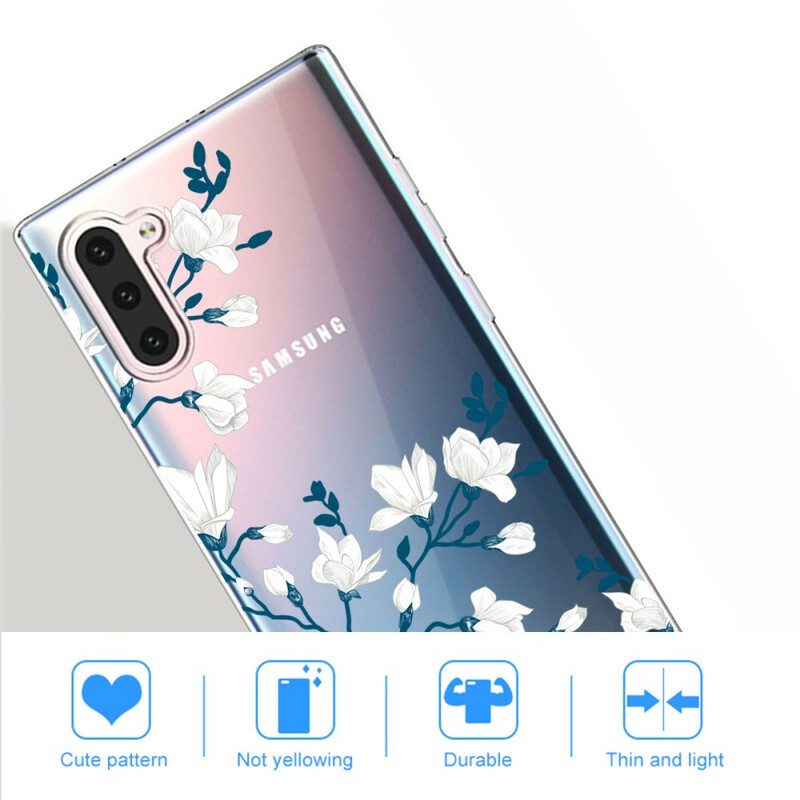 Skal För Samsung Galaxy Note 10 Vita Blommor