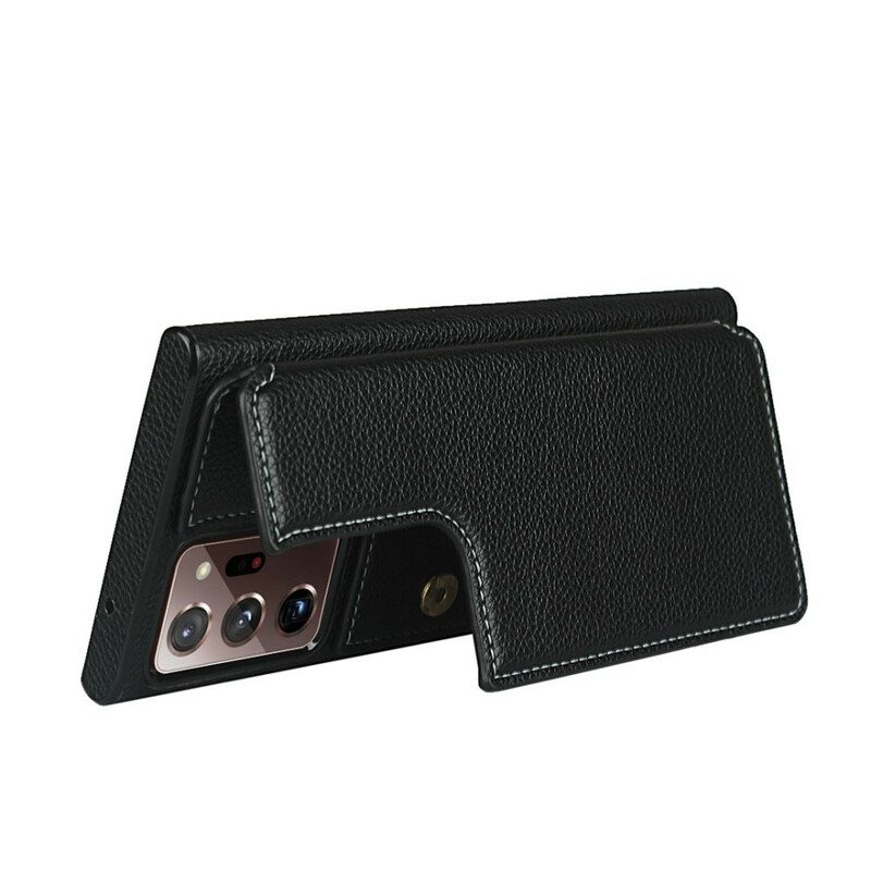 Skal För Samsung Galaxy Note 20 Ultra Litchi-läderkorthållare