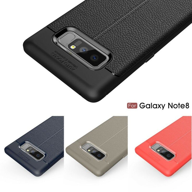 Skal För Samsung Galaxy Note 8 Double Line Litchi Lädereffekt