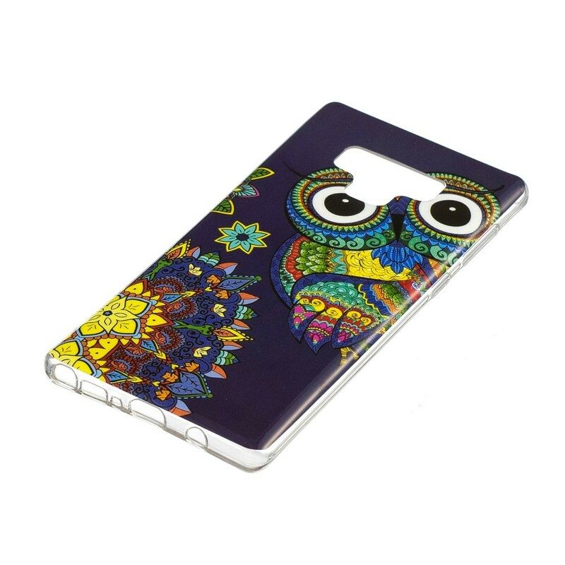 Skal För Samsung Galaxy Note 9 Fluorescerande Uggla Mandala