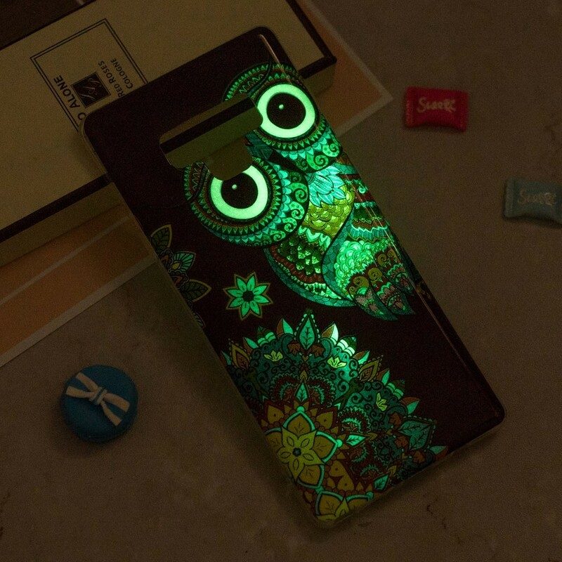 Skal För Samsung Galaxy Note 9 Fluorescerande Uggla Mandala