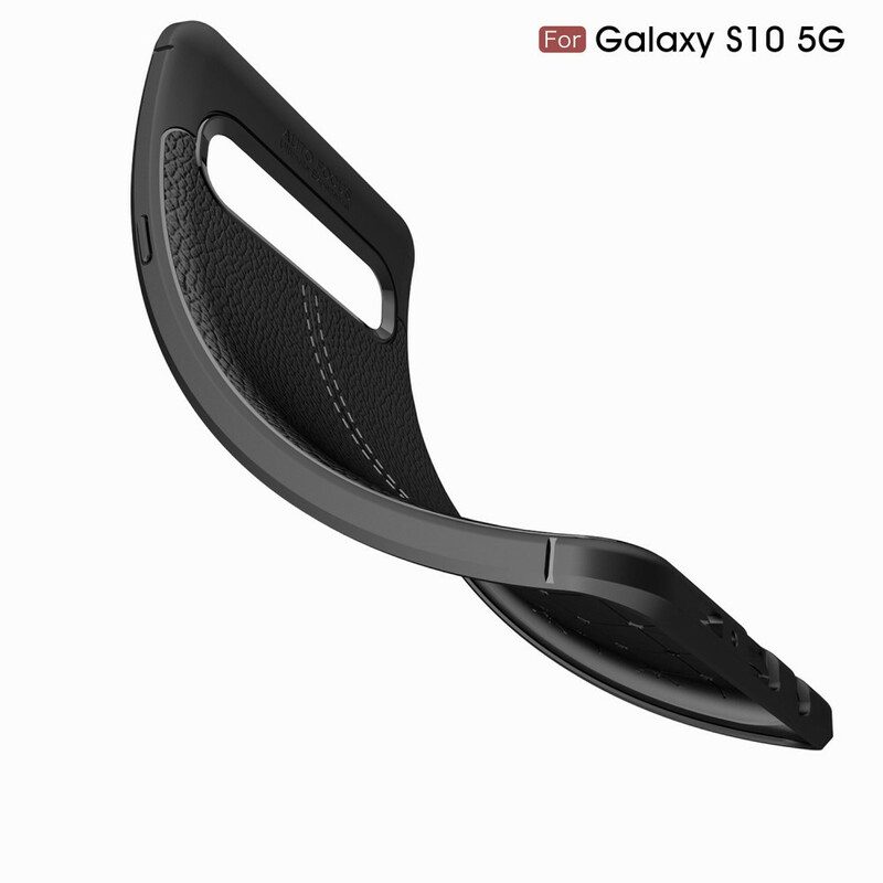 Skal För Samsung Galaxy S10 5G Double Line Litchi Lädereffekt