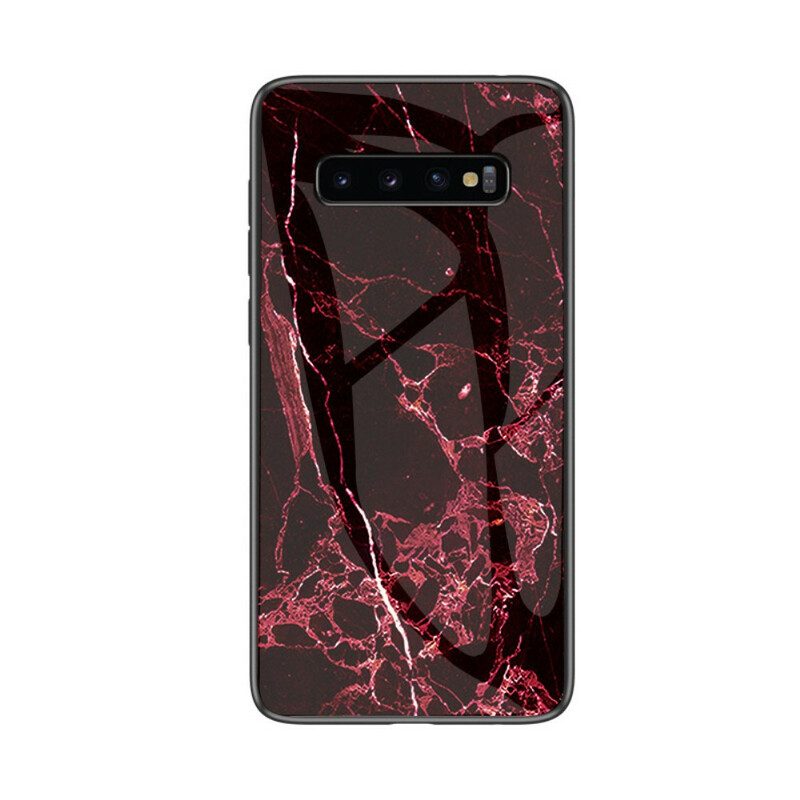 Skal För Samsung Galaxy S10 5G Marmor Härdat Glas