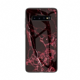 Skal För Samsung Galaxy S10 5G Marmor Härdat Glas