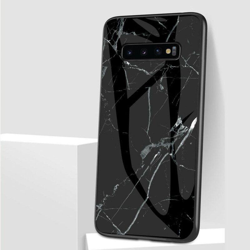 Skal För Samsung Galaxy S10 5G Marmor Härdat Glas