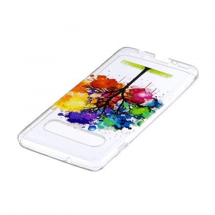 Skal För Samsung Galaxy S10 Akvarellträd Sömlös