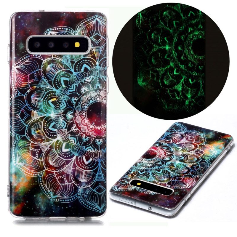 Skal För Samsung Galaxy S10 Florescerande Färgglada Mandala