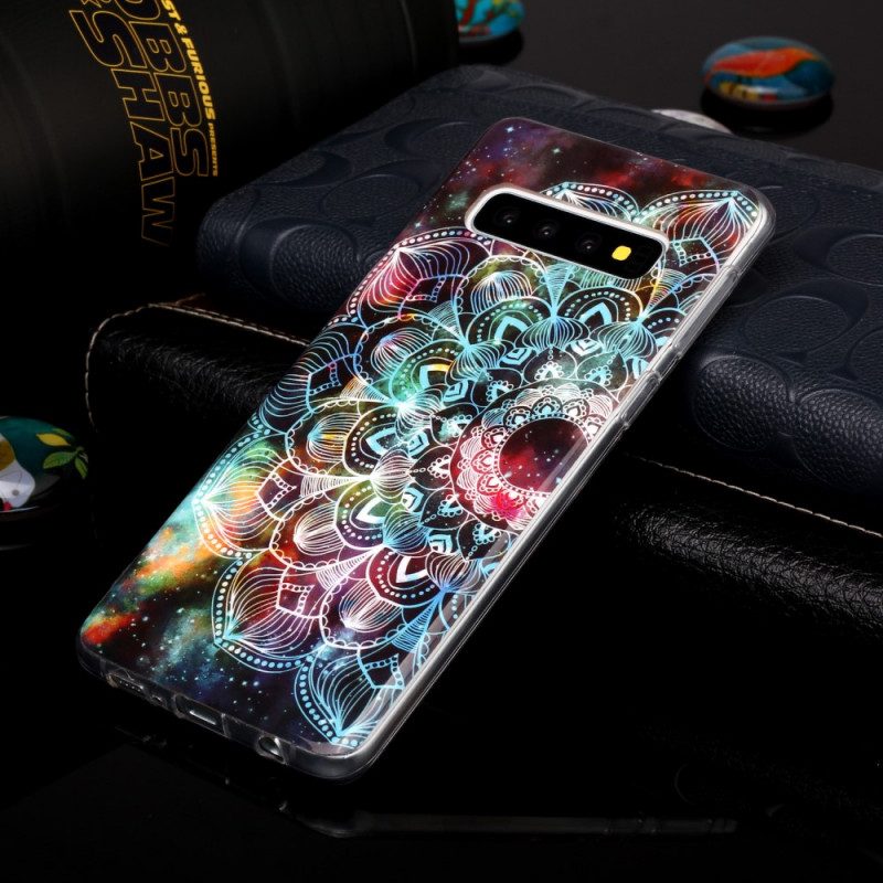 Skal För Samsung Galaxy S10 Florescerande Färgglada Mandala