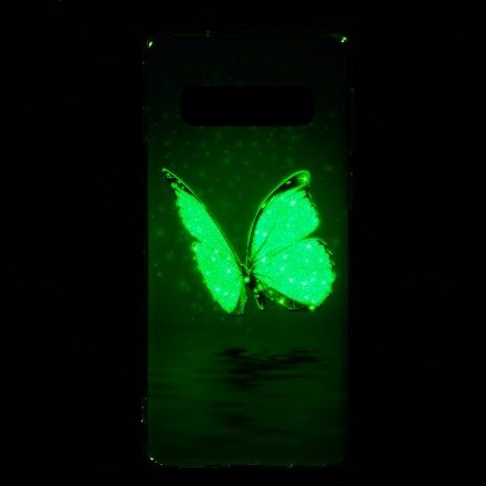 Skal För Samsung Galaxy S10 Fluorescerande Blå Fjäril