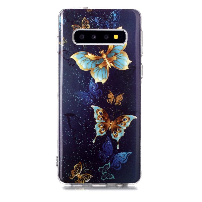 Skal För Samsung Galaxy S10 Fluorescerande Fjärilar