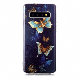 Skal För Samsung Galaxy S10 Fluorescerande Fjärilar