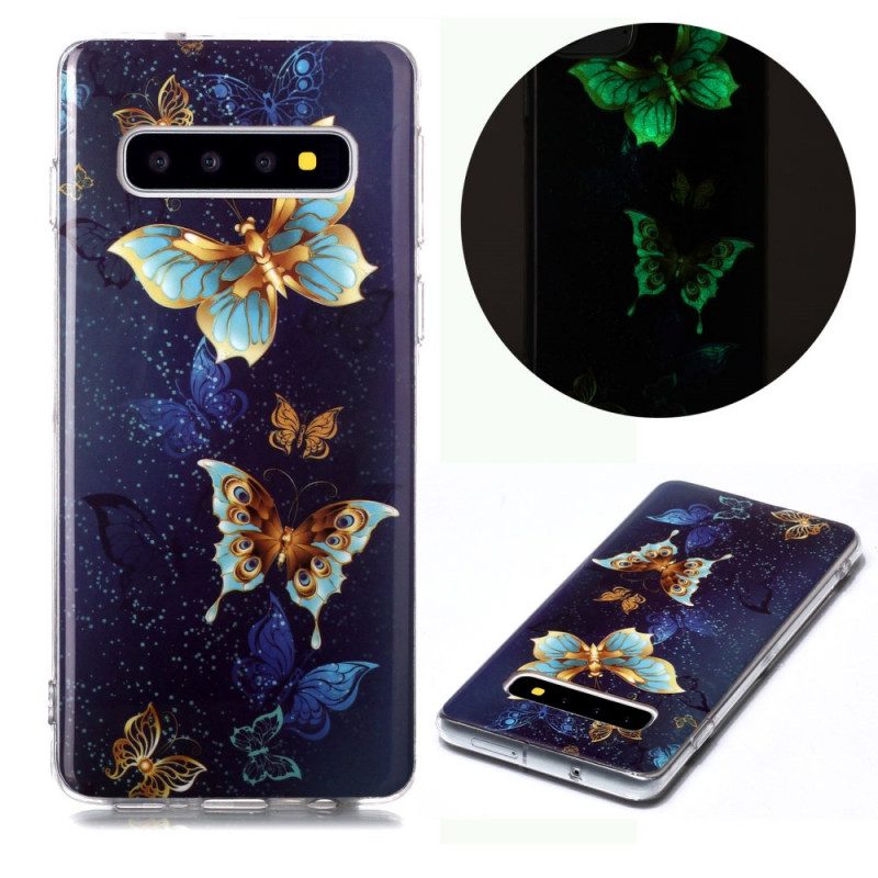 Skal För Samsung Galaxy S10 Fluorescerande Fjärilar
