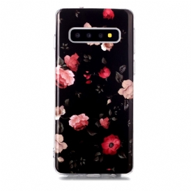 Skal För Samsung Galaxy S10 Fluorescerande Frihetsblommor