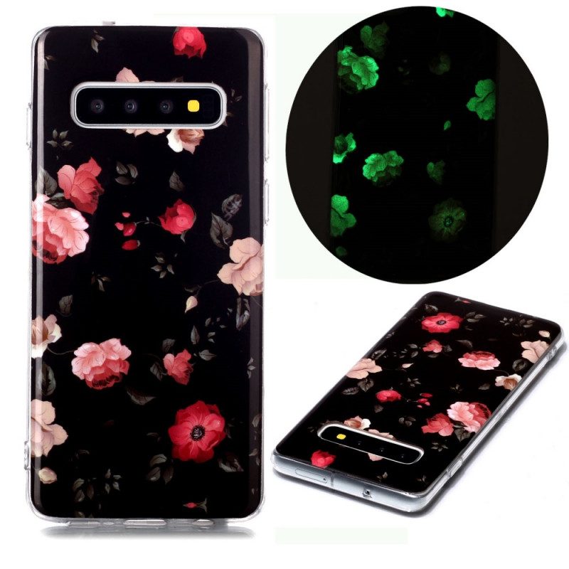 Skal För Samsung Galaxy S10 Fluorescerande Frihetsblommor