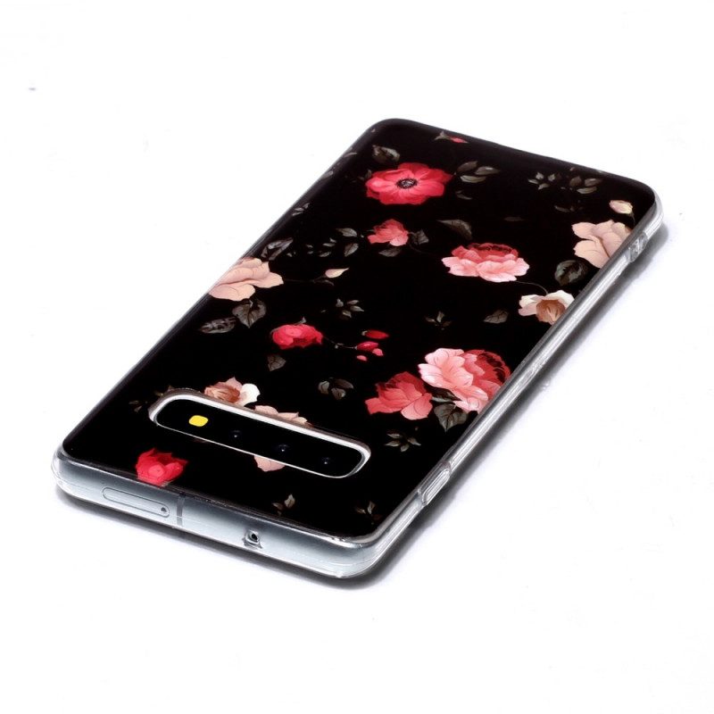 Skal För Samsung Galaxy S10 Fluorescerande Frihetsblommor