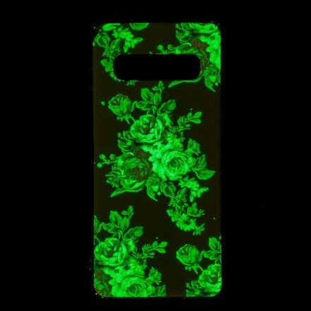 Skal För Samsung Galaxy S10 Fluorescerande Frihetsblommor